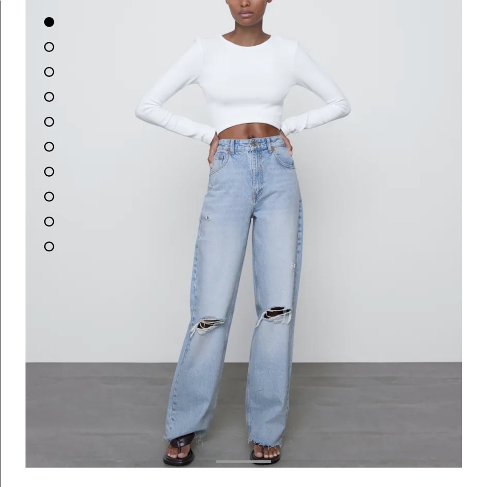Zara high waist wide leg jeans